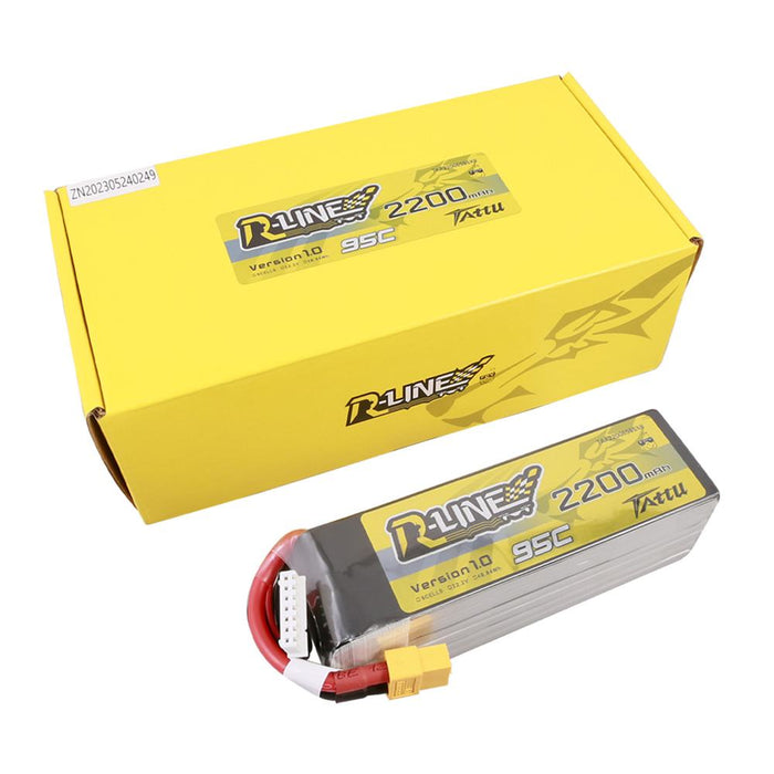 Tattu 2200mah 6S 95C 22.2V R-Line Lipo Battery for 7" Quads - XT60