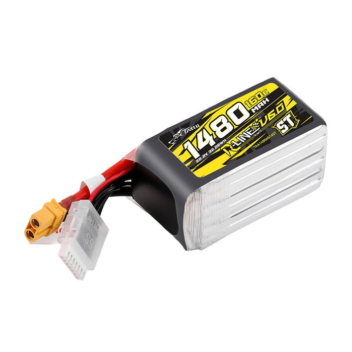 Tattu R-Line Version 6.0 1480mAh 6S 22.2V 160C ST Lipo Battery Pack - XT60