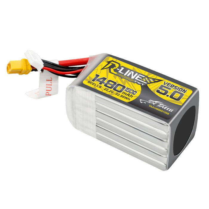 Tattu R-Line Version 5.0 1480mAh 6S 22.2V 150C Lipo Battery Pack - XT60