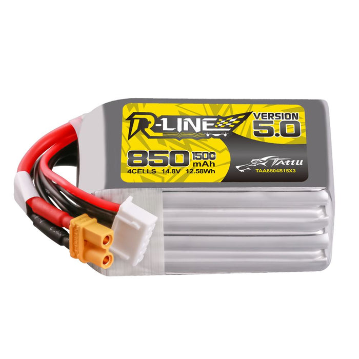 Tattu R-Line Version 5.0 850mAh 4S 14.8V 150C Lipo Battery Pack - XT30