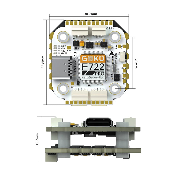 GOKU F722 Pro Mini V2 45A 32Bit 128K Stack - 20x20mm