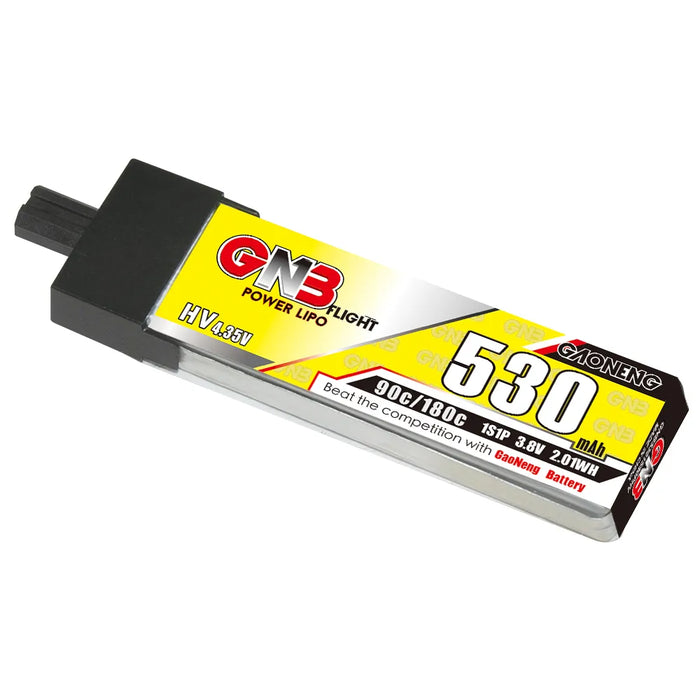 Gaoneng GNB 1S 530MAH 90C 3.8V HV Li-Po Battery for Whoop Micro - GNB27 Plastic Head