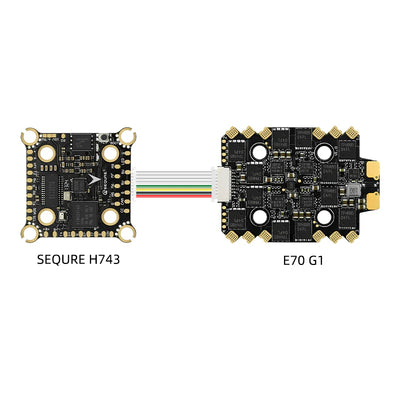 Sequre H743 & E70 G1 4-8S Stack H743 MPU6000 Flight Controller and 70A BL32 128K 4in1 ESC - 20x20mm