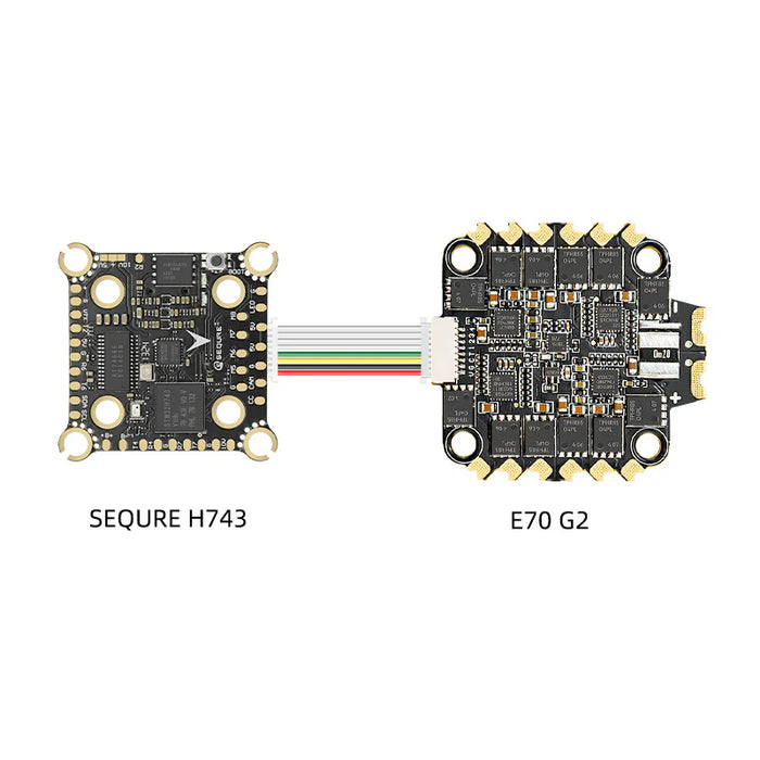 Sequre H743 & E70 G2 4-8S Stack H743 MPU6000 Flight Controller and 70A BL32 128K 4in1 ESC - 30x30mm