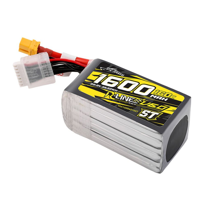Tattu R-Line Version 6.0 1600mAh 6S 22.2V 160C ST Lipo Battery Pack - XT60