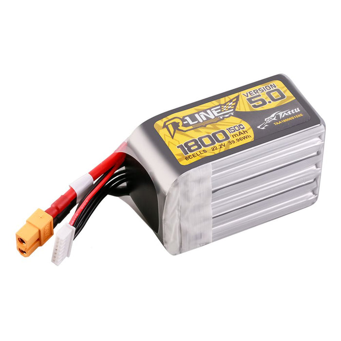 Tattu R-Line Version 5.0 1800mAh 6S 22.2V 150C Lipo Battery Pack - XT60