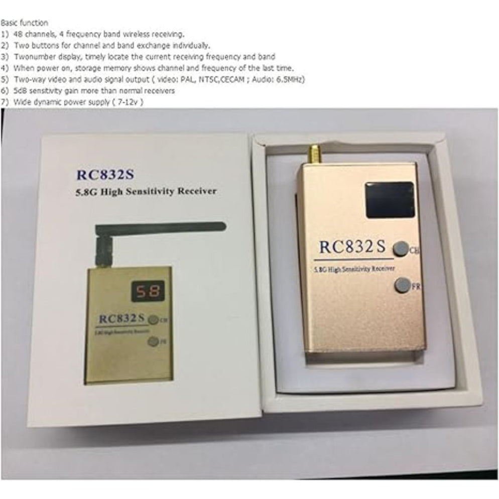 RC832S 5.8GHz Video Receiver 600mw with 48CH Selection — Pyrodrone
