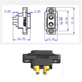 Amass XT60E-M Mountable XT60 Male Plug W/Mounting Screws (10 Pcs.) – Choose Color