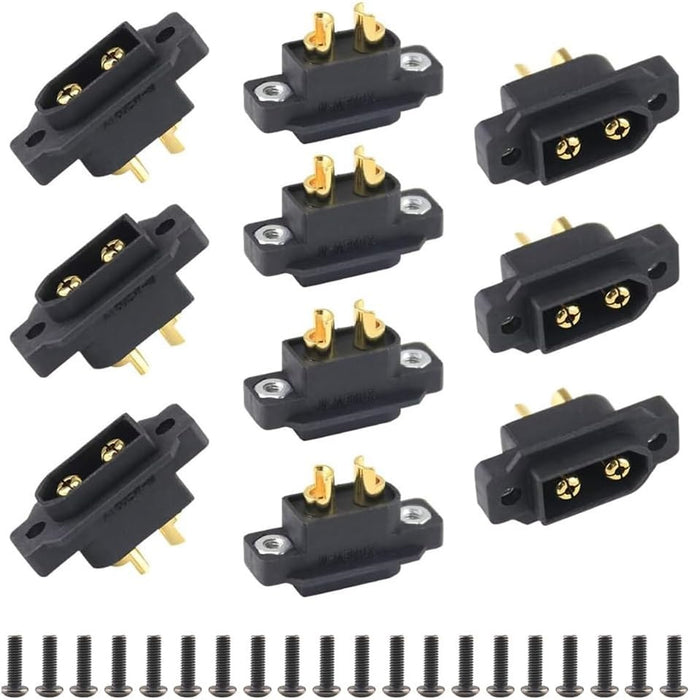 Amass XT60E-M Mountable XT60 Male Plug W/Mounting Screws (10 Pcs.) – Choose Color