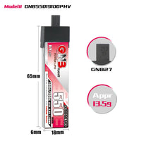Gaoneng GNB 1S 550MAH 100C 3.8V HV Li-Po Battery for Whoop Micro - GNB27 Plastic Head