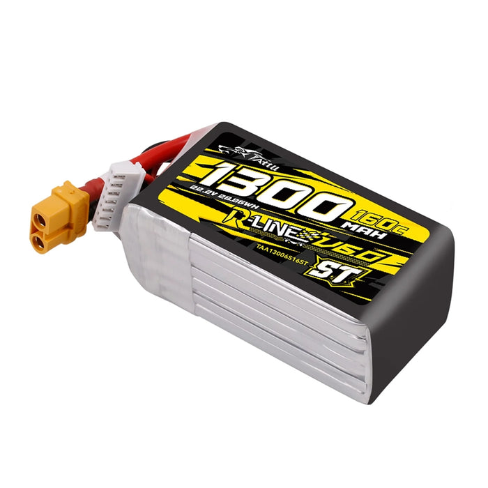 Tattu R-Line Version 6.0 1300mAh 22.2V 160C 6S1P Lipo Battery - XT60