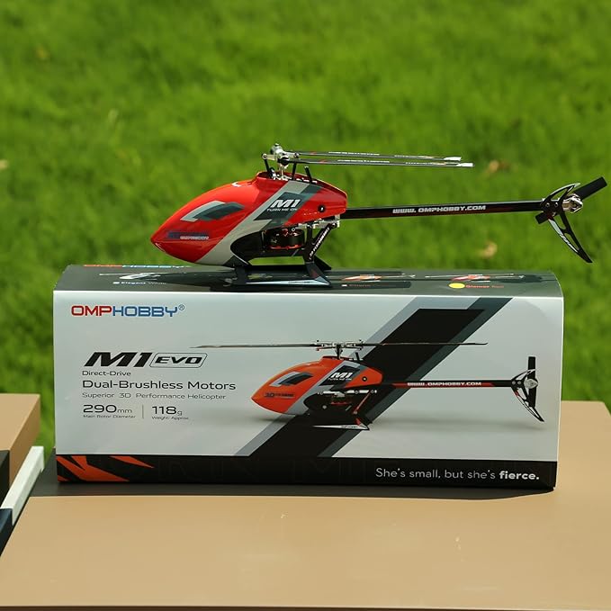 OMPHobby M1 EVO BNF (OMP Protocol) 3D Flybarless Dual Brushless Motor Direct-Drive RC Helicopter - WHITE