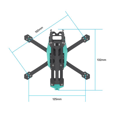 Sub250 Oasisfly30 3 Inches HD Freestyle Quadcopter Frame Kit with Side Panels