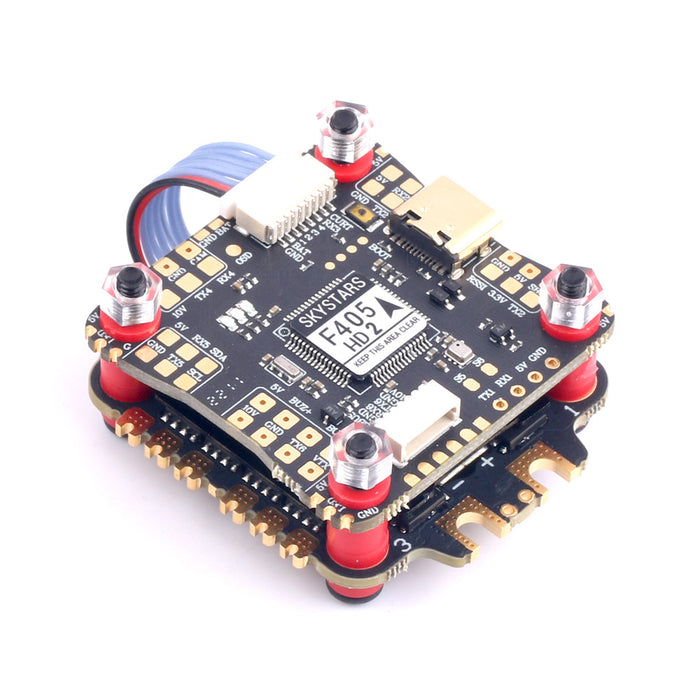 Skystars F4 F405 HD2 Flight Controller and 50A KO50 Blheli-S ESC Fly Tower Stack - 30x30mm