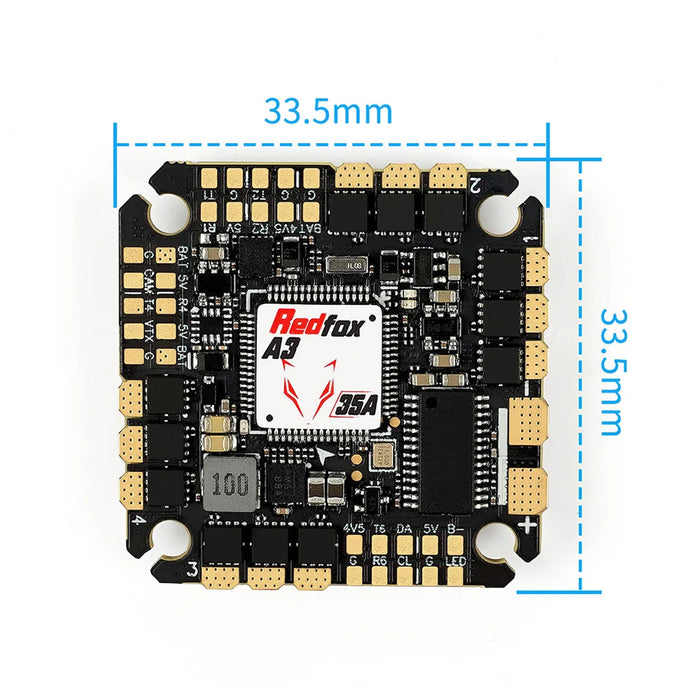 Sub250 Redfox A3 F722 35A/45A 4in1 AIO Flight Controller for 2 to 3.5 inch Drones - Choose Version