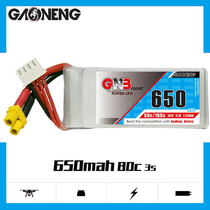 Gaoneng GNB 3S 11.1V 650mAh 80C Lipo Battery - XT30