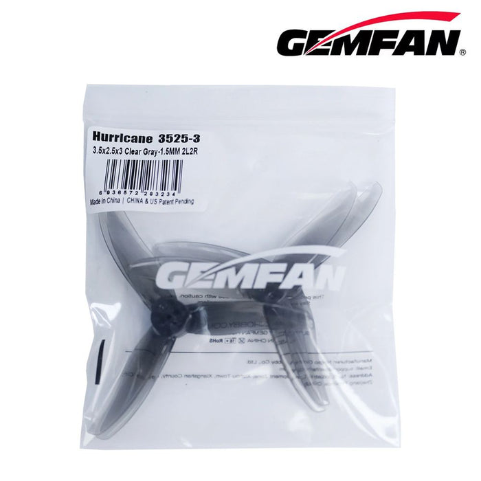 Gemfan Hurricane 3525 Durable Tri-Blade 3.5" Propeller (2CW+2CCW) - Choose Your Color