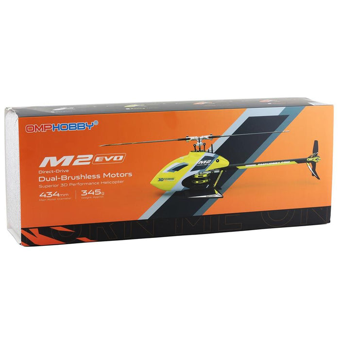 OMPHobby M2 EVO BNF 3D Flybarless Dual Brushless Motor Direct-Drive RC Helicopter - YELLOW