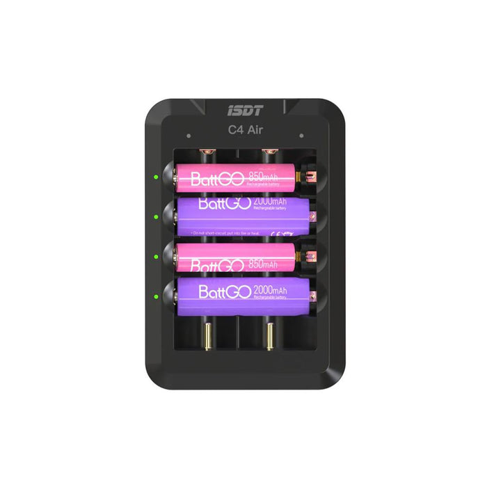 ISDT C4 Air Quick Battery Charger, 6 Slots USB C Household Battery Charger with Bluetooth APP Connection Function