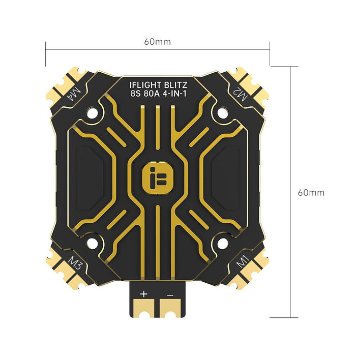 iFlight Blitz E80 Pro CNC Alum Cover 80A 2-8S BLHeli_32 Dshot600 4-in-1 ESC - 30x30mm