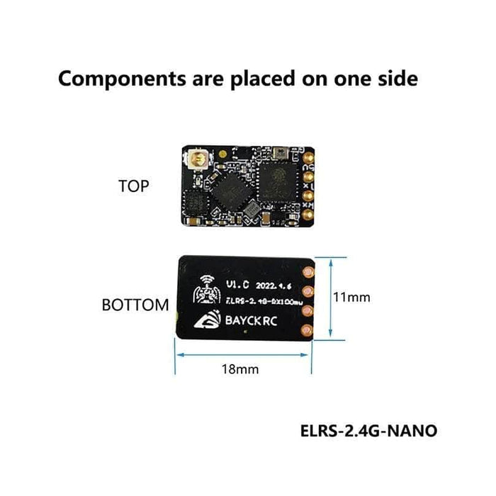 BayckRC ELRS 2.4GHz Nano Receiver - T Antenna