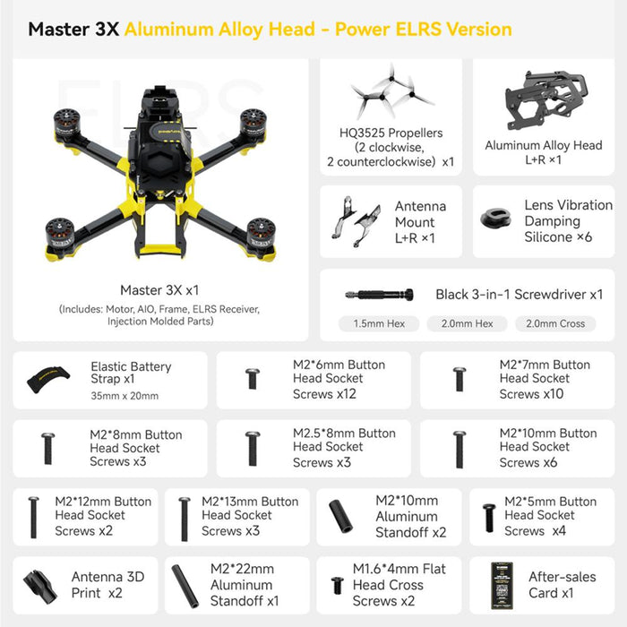 SpeedyBee Master 3X Modular BNF HD FPV Drone (Aluminum Head) - Choose Receiver Type