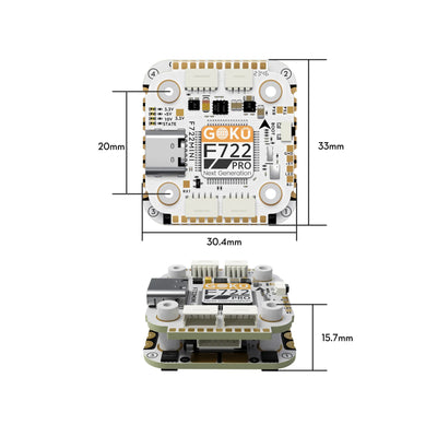 Flywoo Goku F722 Pro Mini V2 45A 32Bit 128K AM32 Stack - 20x20mm