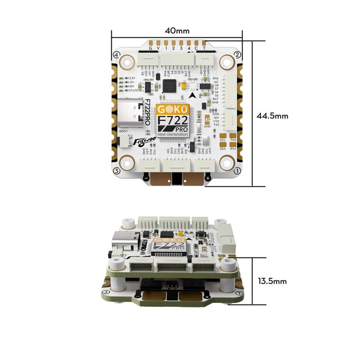 Flywoo Goku F722 Pro V2 Stack with F722 Flight Controller and 55A BL32 128K 4in1 ESc - 30x30mm