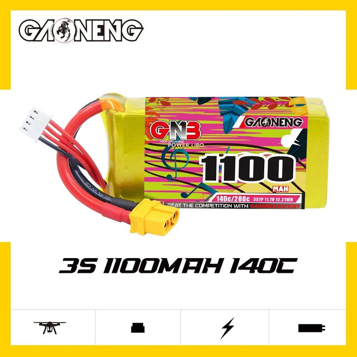 Gaoneng GNB 1100mAh 3S 11.1V 140C Lipo Battery XT60