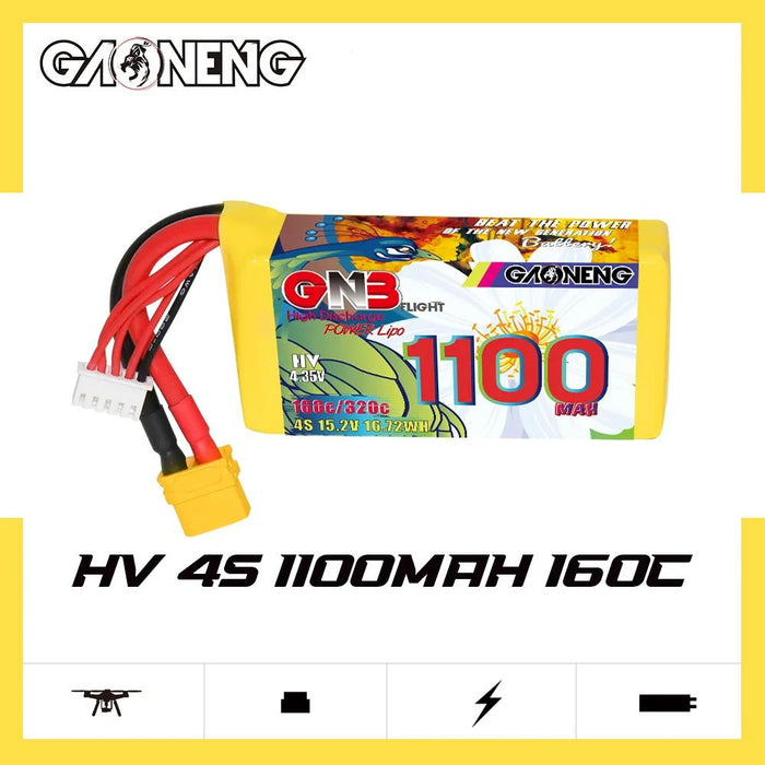 Gaoneng GNB 4S 15.2V 1100mAh 160C HV Lipo Battery - XT60