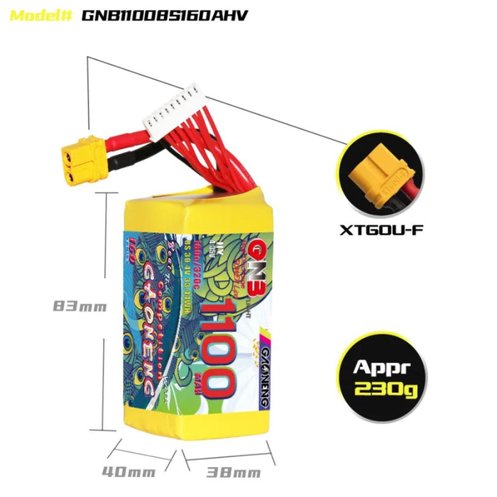 Gaoneng GNB 8S 30.4V 1100mAh 160C HV Lipo Battery - XT60