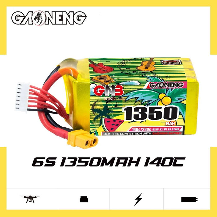 Gaoneng GNB 1350mAh 22.2v 6S 140C Lipo Battery - XT60
