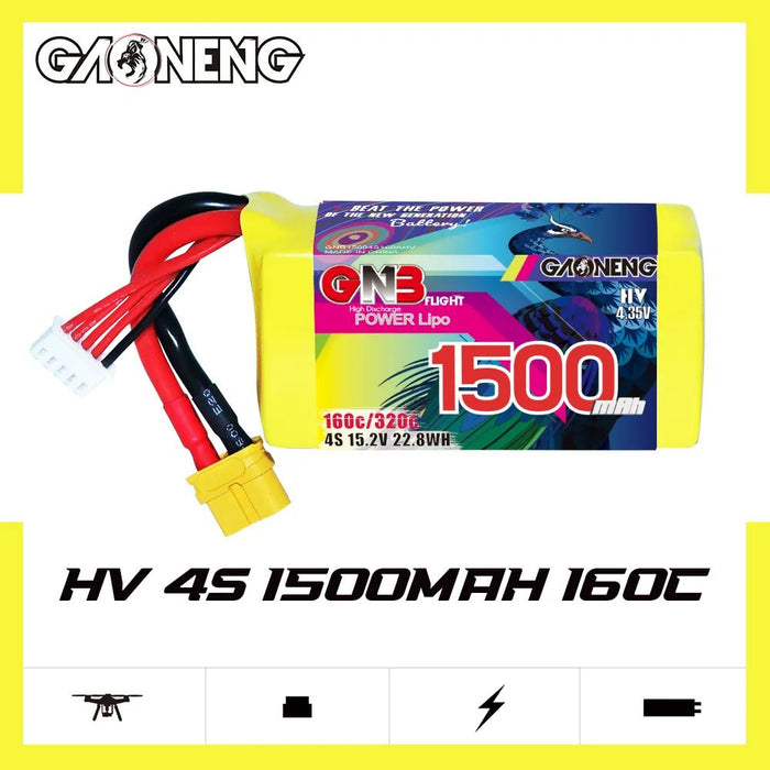 Gaoneng GNB 4S 15.2V 1500mAh 160C HV Long Range Lipo Battery - XT60