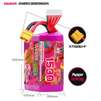 Gaoneng GNB 1530mAh 29.6V 8S 160C Lipo Battery - XT60