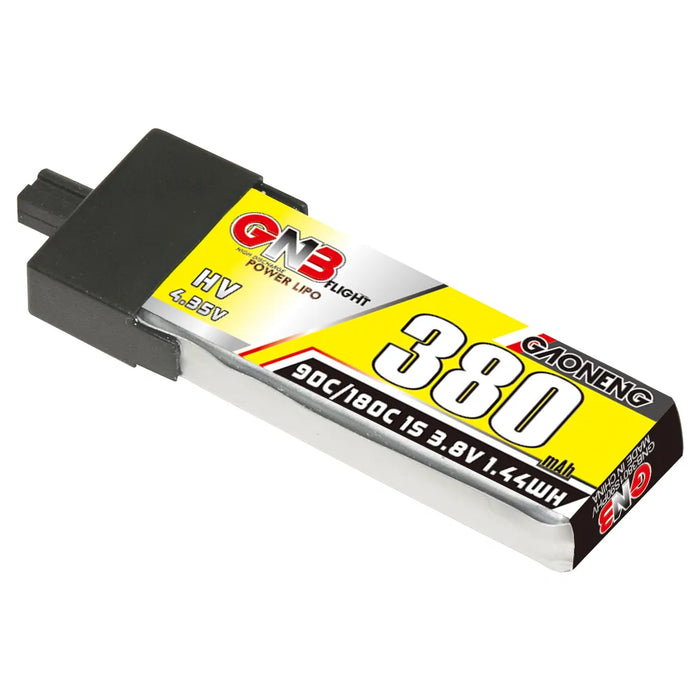 Gaoneng GNB 1S 380MAH 90C 3.8V HV Li-Po Battery for Whoop Micro - A30 Plastic Head