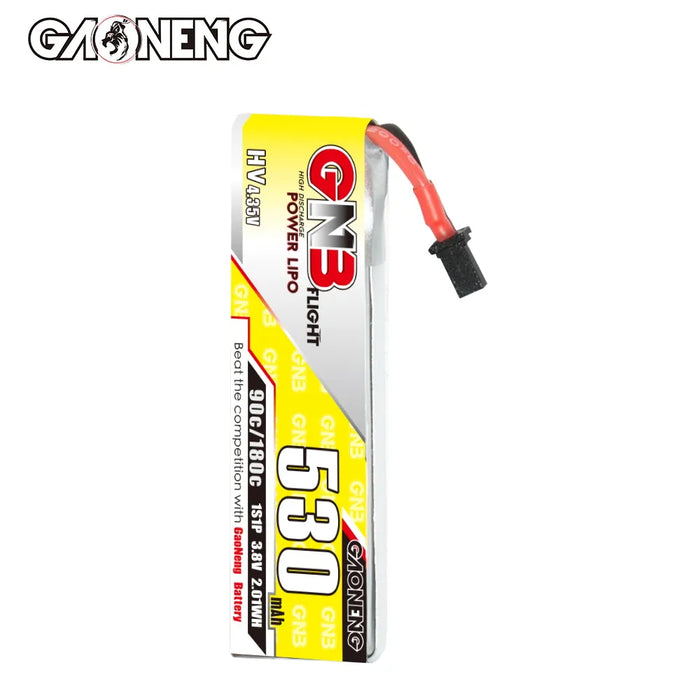 Gaoneng GNB 1S 530MAH 90C 3.8V HV Li-Po Battery for Whoop Micro - A30 Cabled