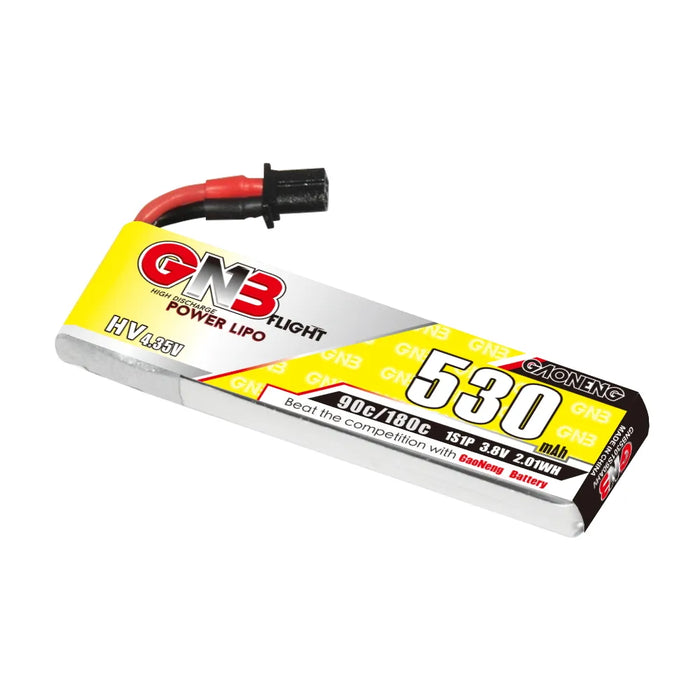 Gaoneng GNB 1S 530MAH 90C 3.8V HV Li-Po Battery for Whoop Micro - A30 Cabled