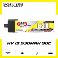 Gaoneng GNB 1S 530MAH 90C 3.8V HV Li-Po Battery for Whoop Micro - A30 Plastic Head