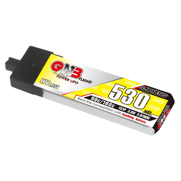 Gaoneng GNB 1S 530MAH 90C 3.8V HV Li-Po Battery for Whoop Micro - A30 Plastic Head