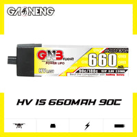 Gaoneng GNB 1S 660MAH 90C 3.8V HV Li-Po Battery for Whoop Micro - A30 Plastic Head