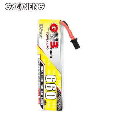 Gaoneng GNB 1S 660MAH 90C 3.8V HV Li-Po Battery for Whoop Micro - A30 Cabled