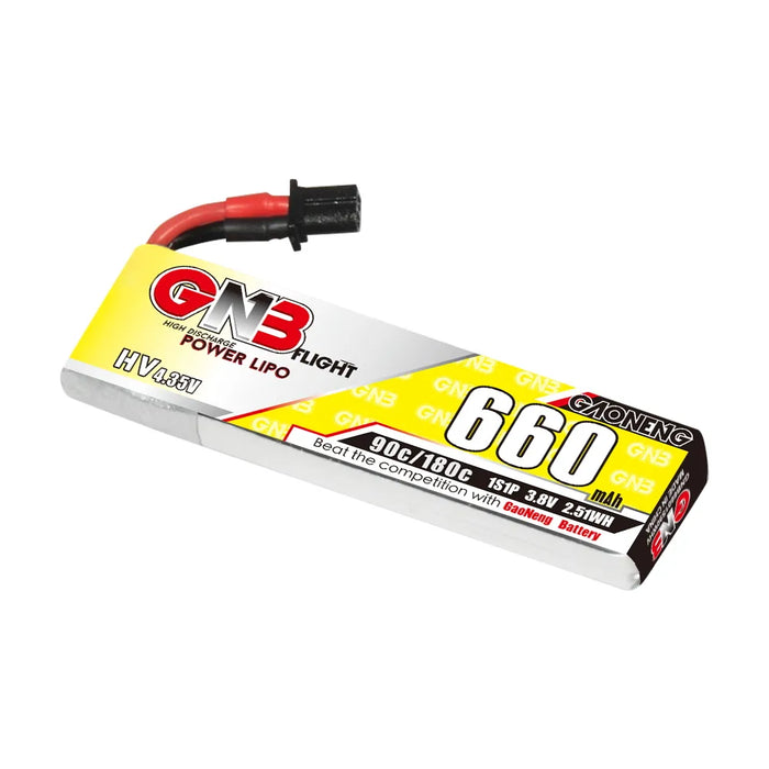 Gaoneng GNB 1S 660MAH 90C 3.8V HV Li-Po Battery for Whoop Micro - A30 Cabled