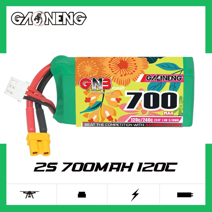 Gaoneng GNB 700MAH 7.4V 2S 120C Lipo Battery - XT30