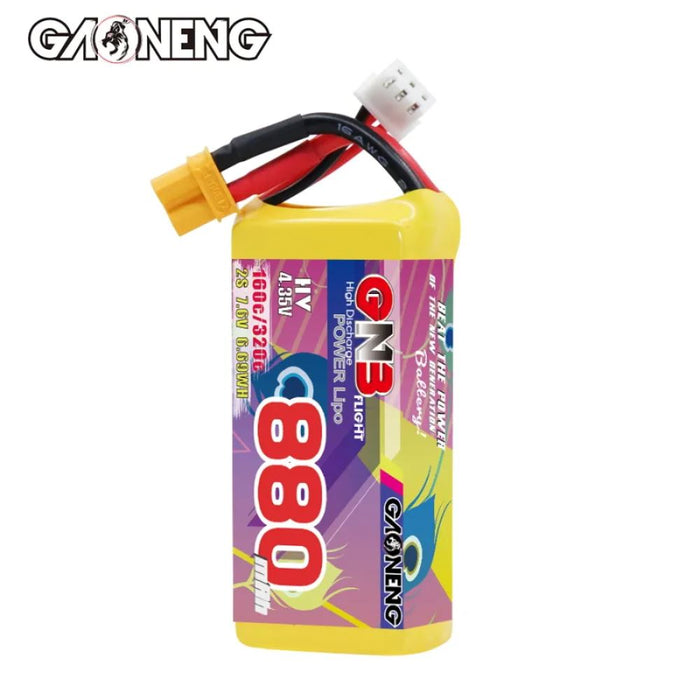 Gaoneng GNB 2S 7.6V 880mAh 160C HV Lipo Battery - XT30