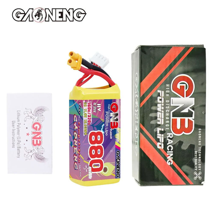 Gaoneng GNB 3S 11.4V 880mAh 160C HV Lipo Battery - XT30