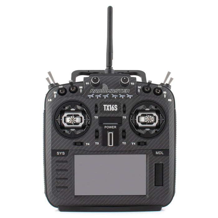 RadioMaster TX16S MKII MAX EdgeTX RC Transmitter w/ AG01 Hall Gimbals - Carbon Fiber Black ELRS