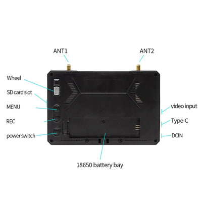 Skyzone M5 5inch LCD 800x480 5.8GHz FPV Monitor with DVR