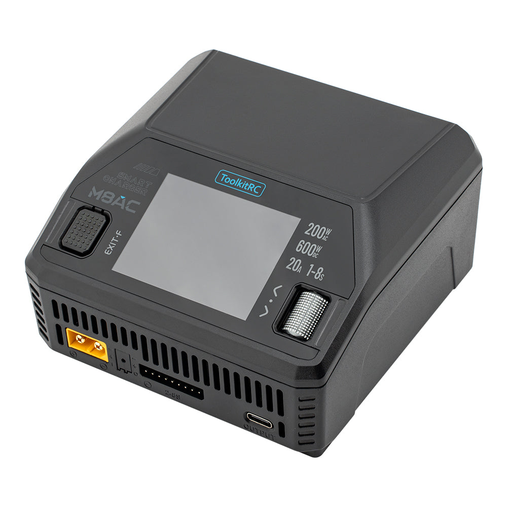 ToolkitRC M8AC 1-8S AC 200W DC 600W 20A Battery Charger - XT60