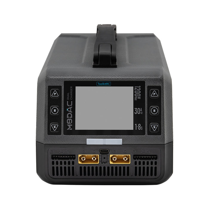 ToolkitRC M8DAC 1-8S Dual Drone Charger 1200W 30A×2 50A SYNC Charger - XT90