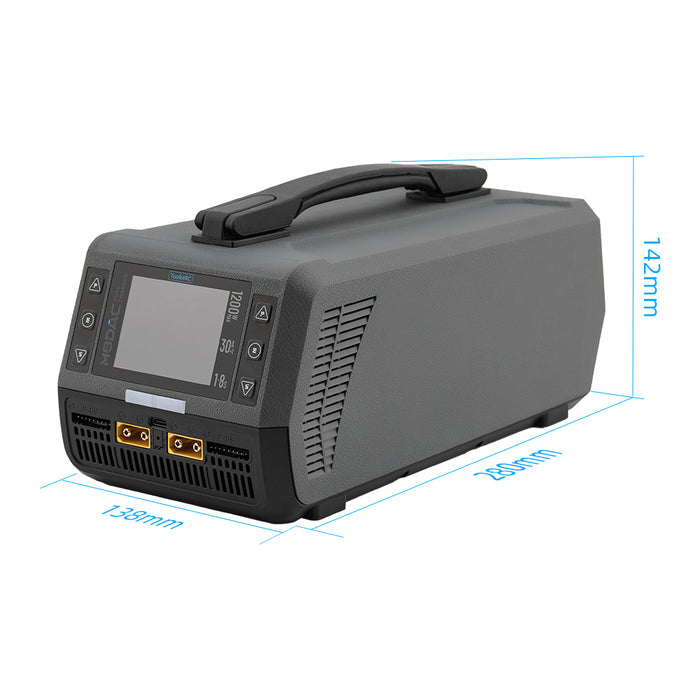 ToolkitRC M8DAC 1-8S Dual Drone Charger 1200W 30A×2 50A SYNC Charger - XT90